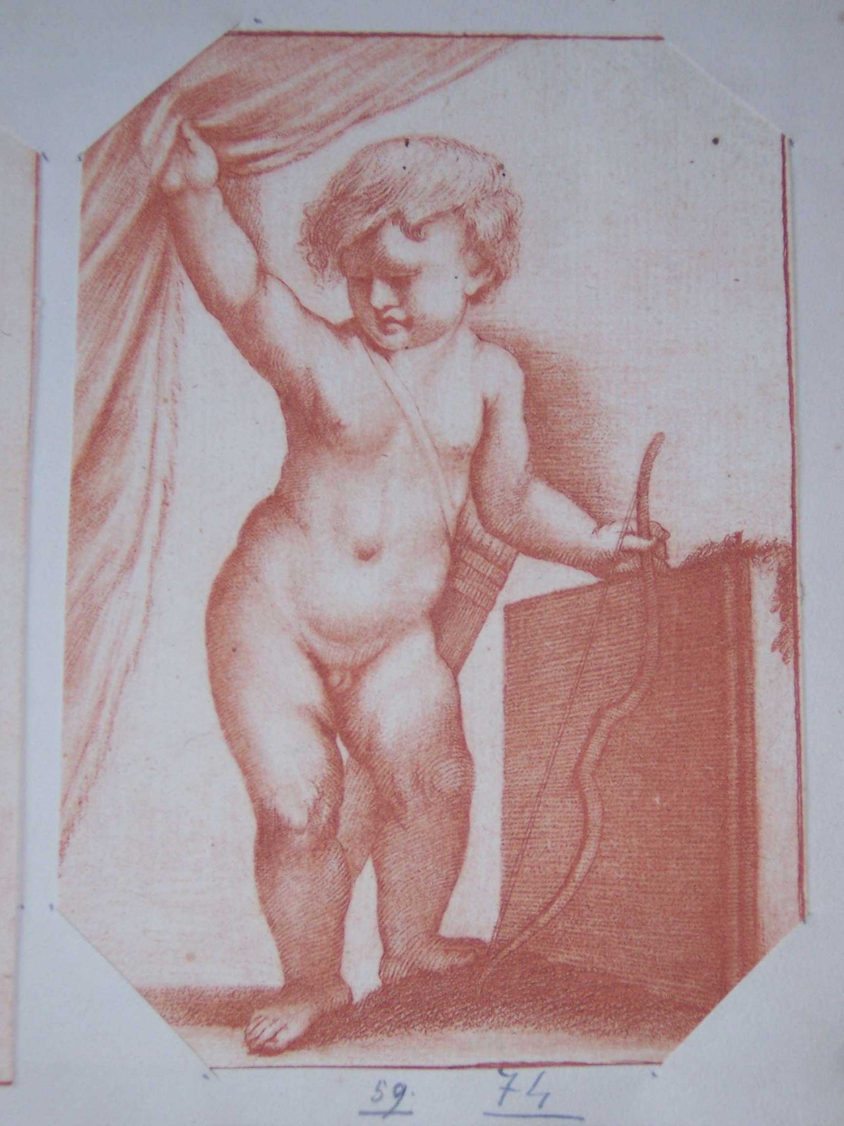 putto (stampa a colori) - ambito italiano (sec. XIX)