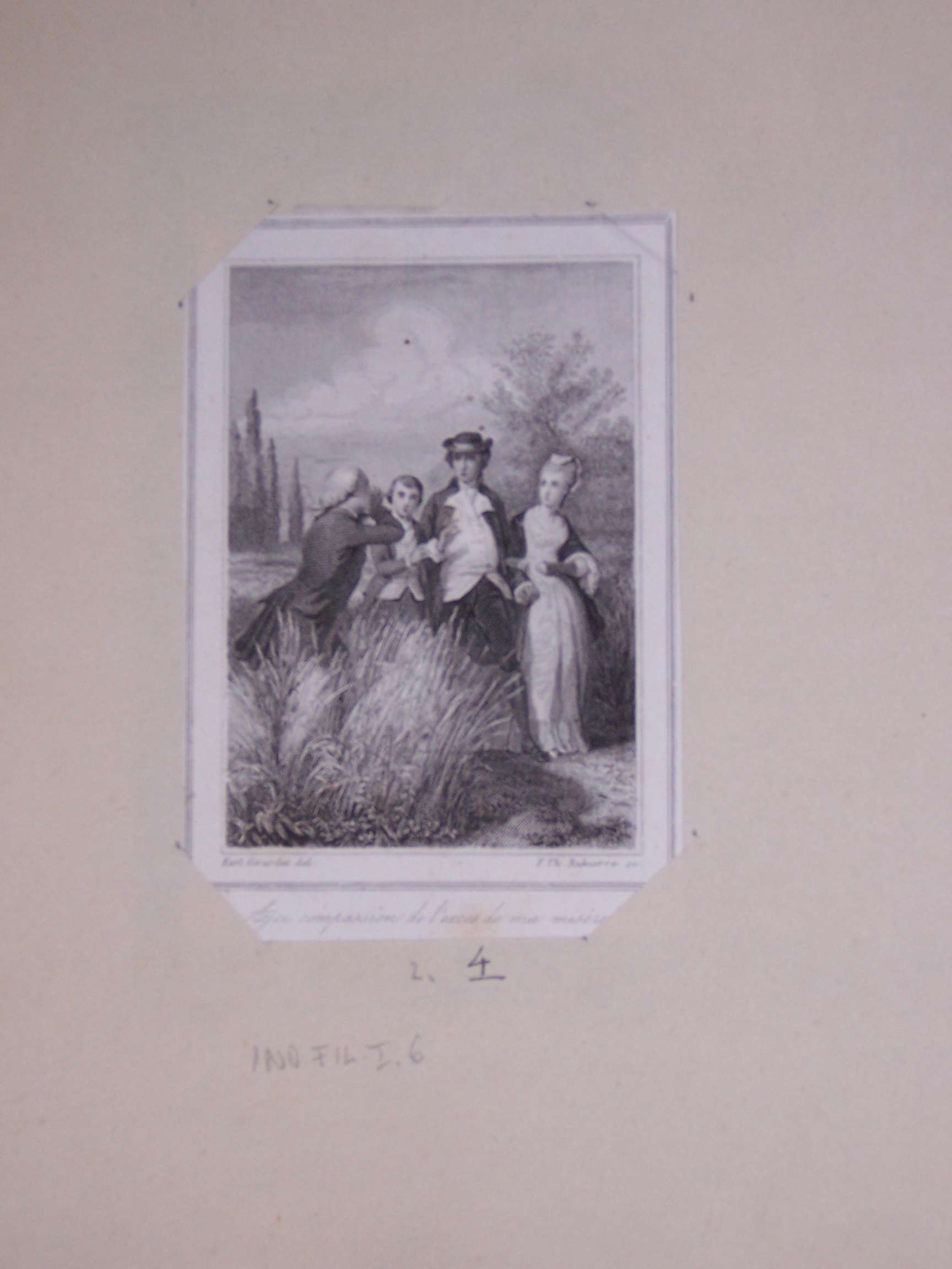 paesaggio con famiglia (stampa) di Girardet Karl, Ruhierre F. Th (sec. XIX)