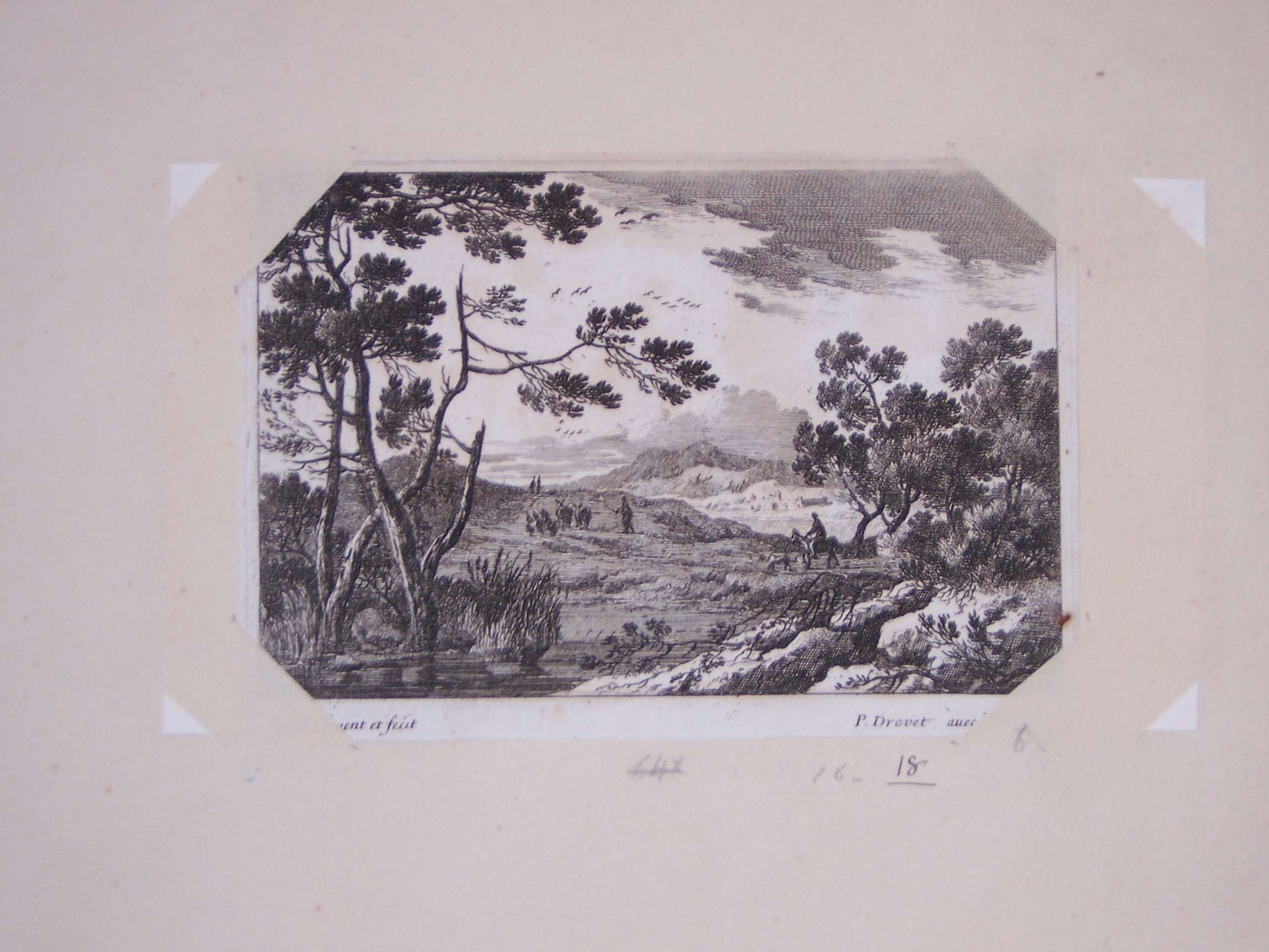 paesaggio rurale (stampa) di Perelle, Drevet Pierre (sec. XVII)