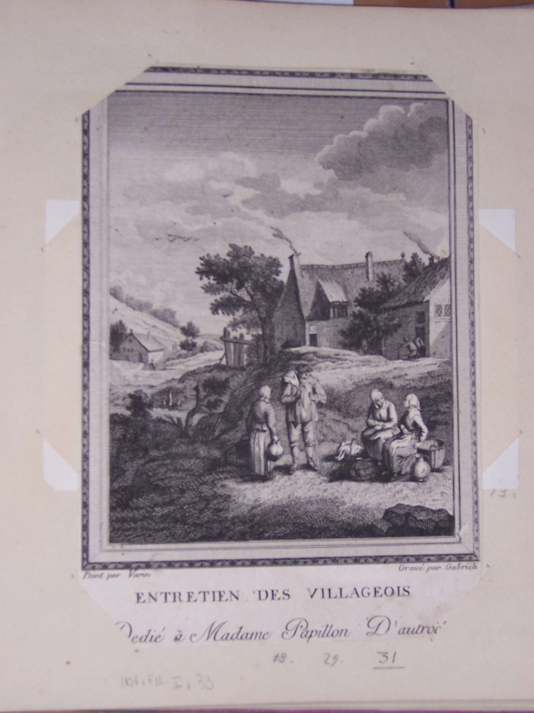 scena campestre con figure (stampa) di Varin, Gabrieli Amedeo (sec. XVIII)