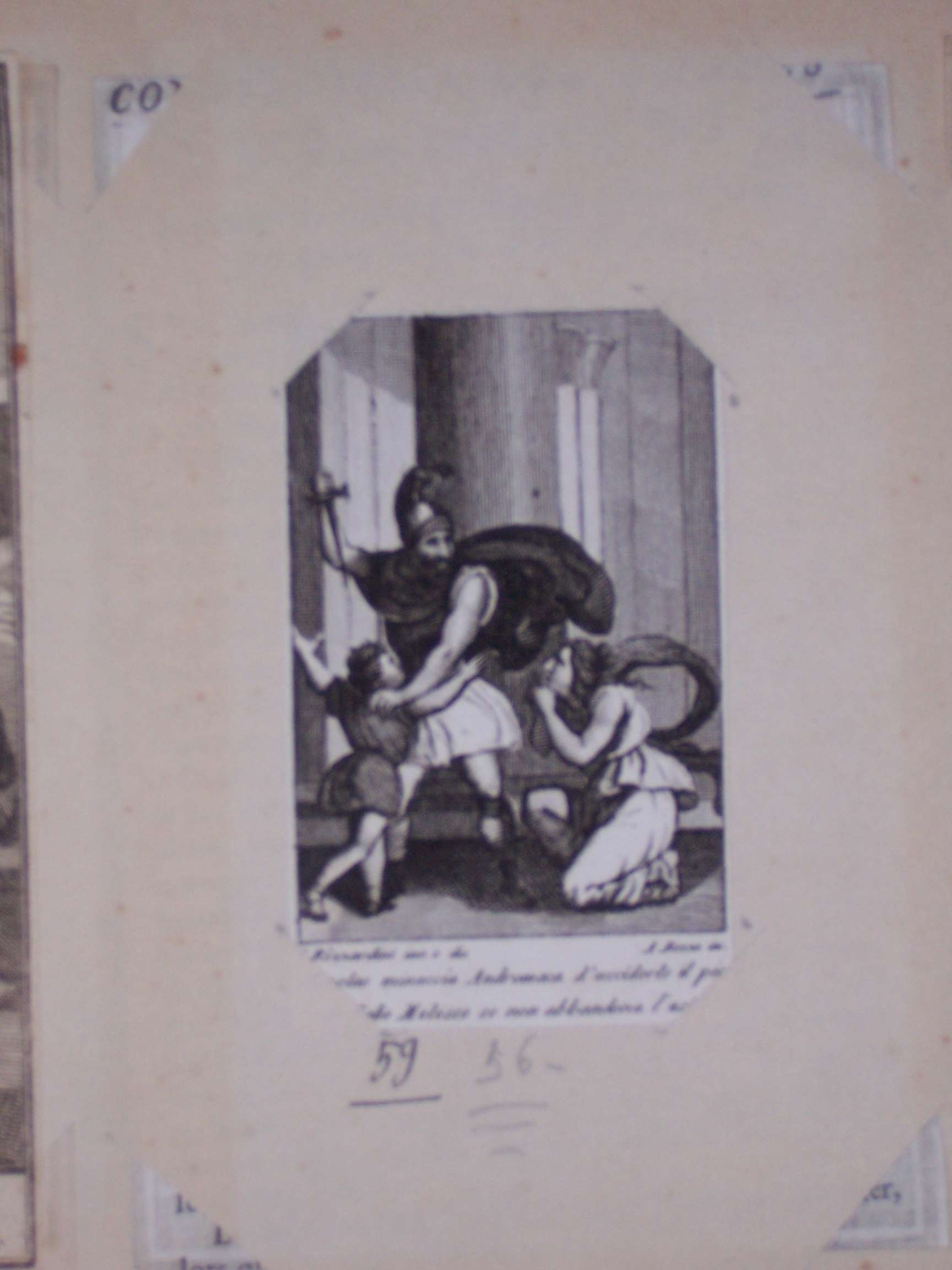 Andromaca e Menelao (stampa) di Rizzardini Cecilio, Bozza A (sec. XIX)