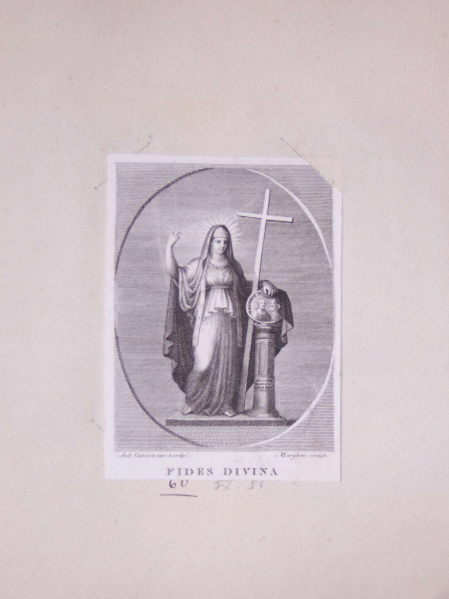 Allegoria della Chiesa Cattolica (stampa) di Canova Antonio, Morghen Raffaello (sec. XVII)