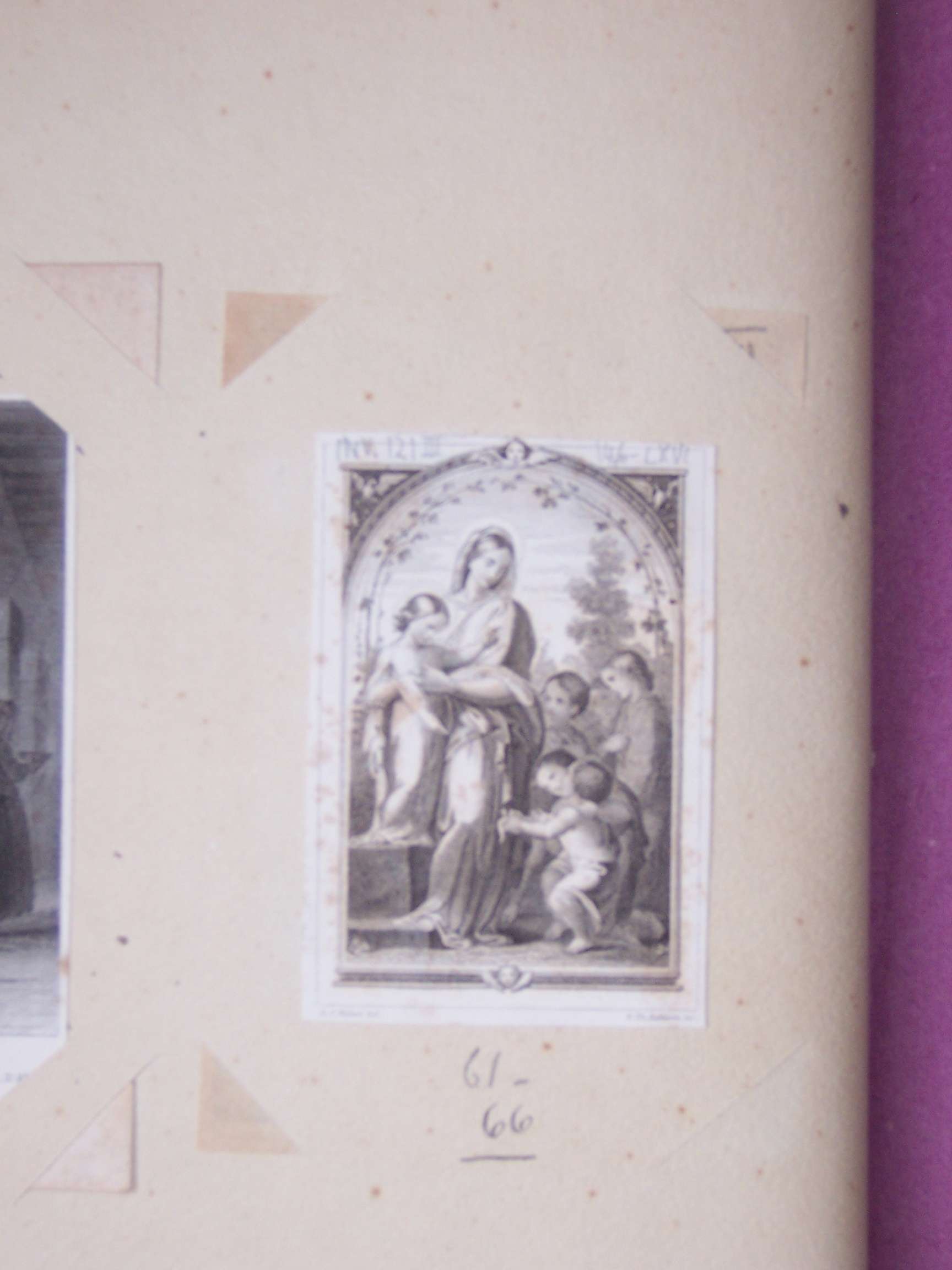 Madonna Gesù e bambini (stampa) di Ruhierre F. Th, Hallez L. J (sec. XIX)