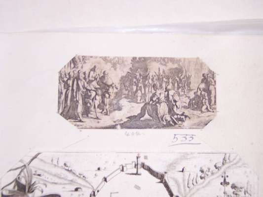 entrata di Cristo in Gerusalemme (stampa tagliata, frammento) - ambito italiano (sec. XVIII)