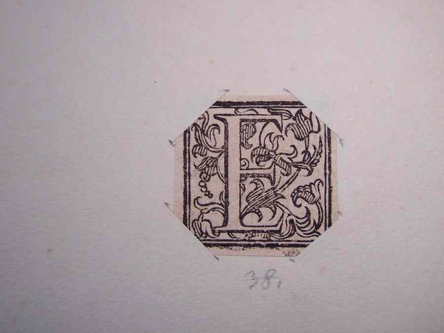 lettera capitale (stampa tagliata) - ambito europeo (sec. XVIII)