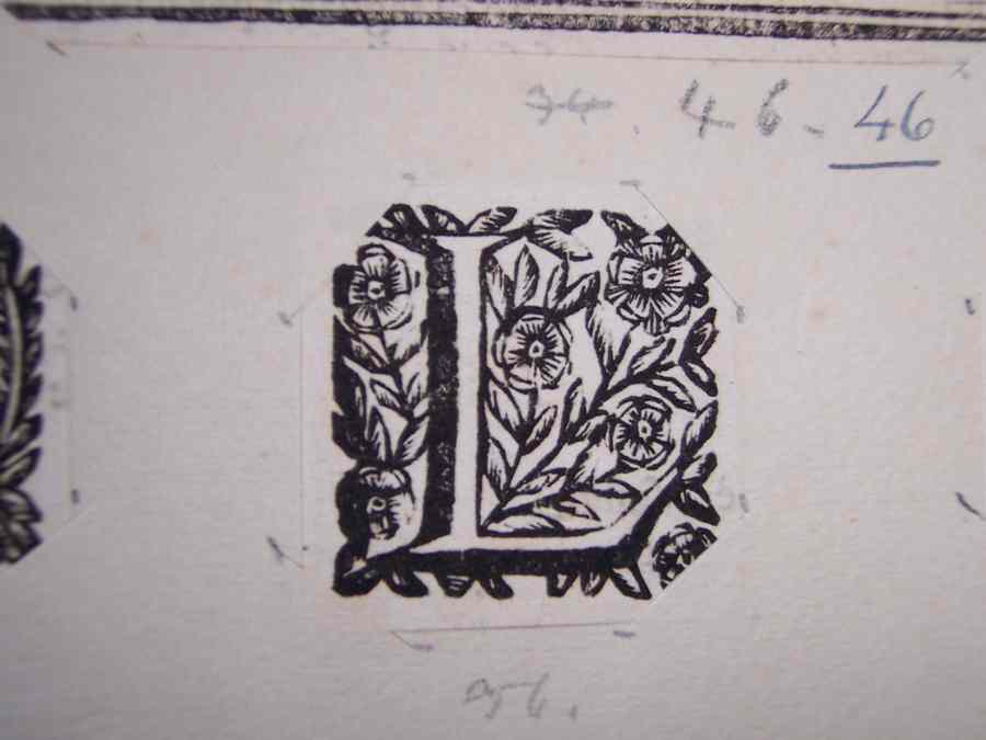 lettera capitale (stampa smarginata) - ambito europeo (sec. XVIII)