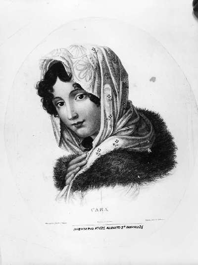 ritratto di donna (stampa) di Bosio G. B (attribuito), Zecchin Antonio (prima metà sec. XIX)