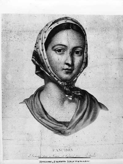 Fanchon, ritratto di donna (stampa a colori) di Lemire Noel, Bertrand Noel (sec. XVIII)