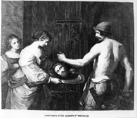 decapitazione di San Giovanni Battista (stampa) di Guercino, Rainaldi Francesco (sec. XVIII)