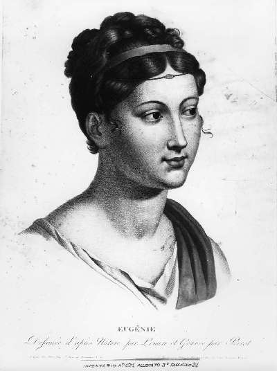 Eugénie, ritratto di donna (stampa a colori) di Lemire Noel (sec. XIX)