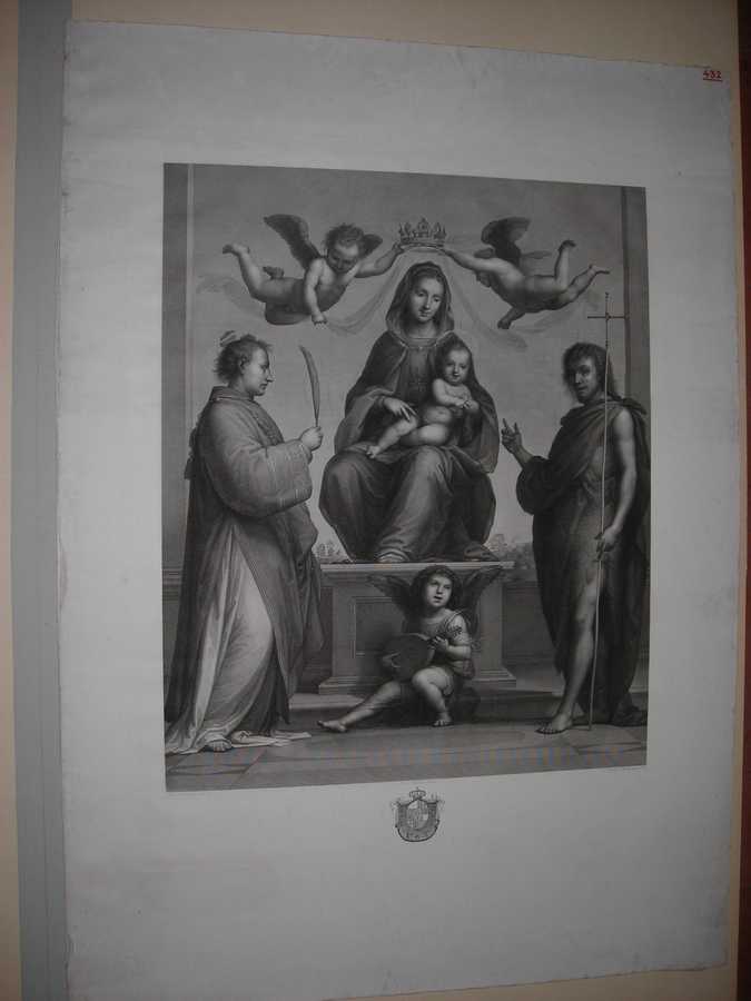 Madonna della Misericordia (stampa) di Fra' Bartolomeo, Steinla Moritz, Fanucchi Carlo (sec. XIX)