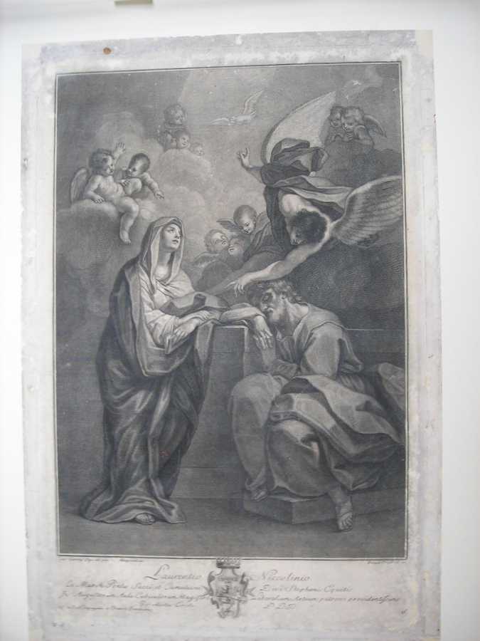 Annunciazione e San Giuseppe (stampa) di Allegranti Ranieri, Cignani Carlo, Eredi Benedetto (ultimo quarto sec. XVIII)