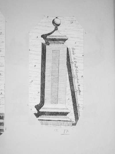 architettura (stampa, frammento) - ambito europeo (secc. XVII/ XVIII)