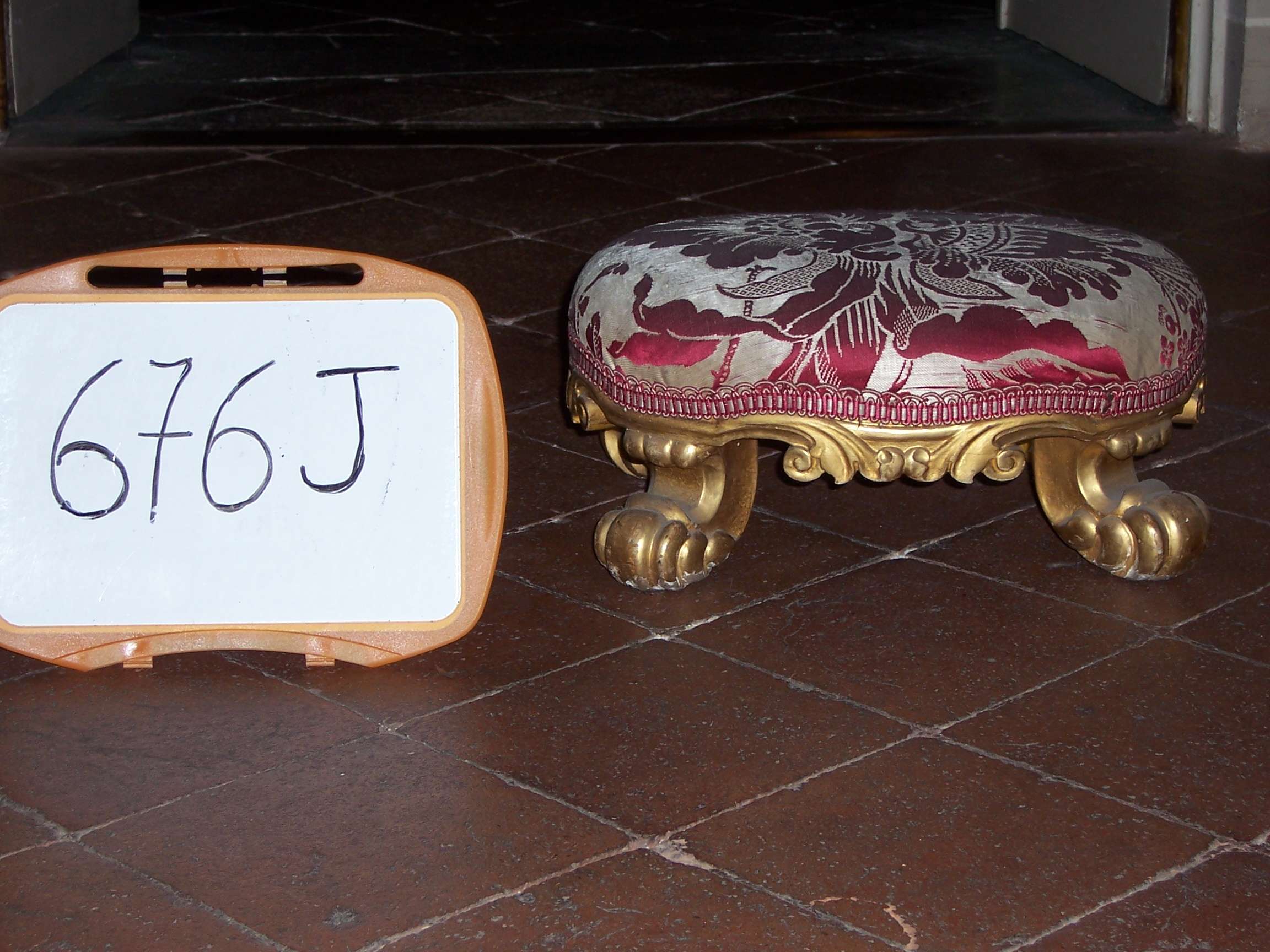 poggiapiedi, elemento d'insieme - ambito lucchese (seconda metà sec. XIX)