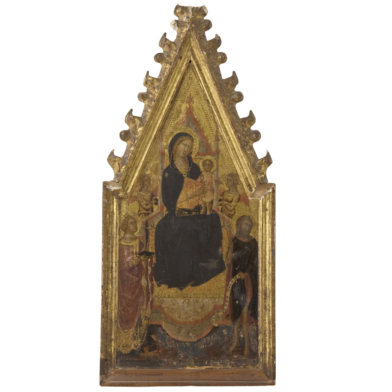 Piccola Maestà, Madonna in Maestà con Santa Caterina d'Alessandria e San Giovanni Battista (dipinto) di Fei Paolo di Giovanni (cerchia) (primo quarto sec. XV)