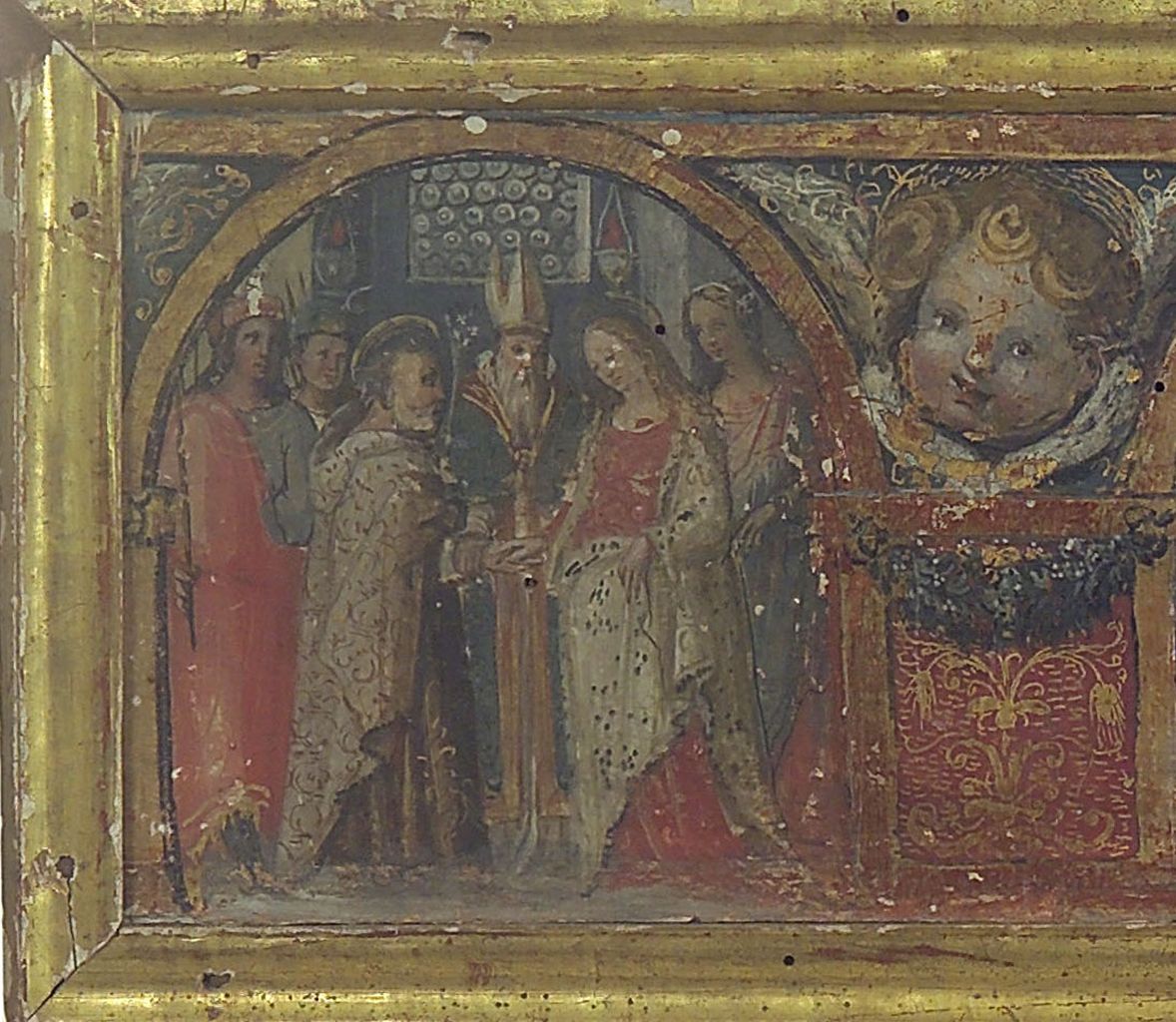 sposalizio di Maria Vergine (predella, elemento d'insieme) - ambito senese (prima metà sec. XVI)