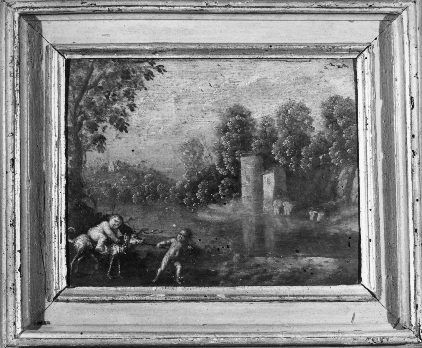 scena campestre (dipinto, elemento d'insieme) - ambito fiammingo (sec. XVII)