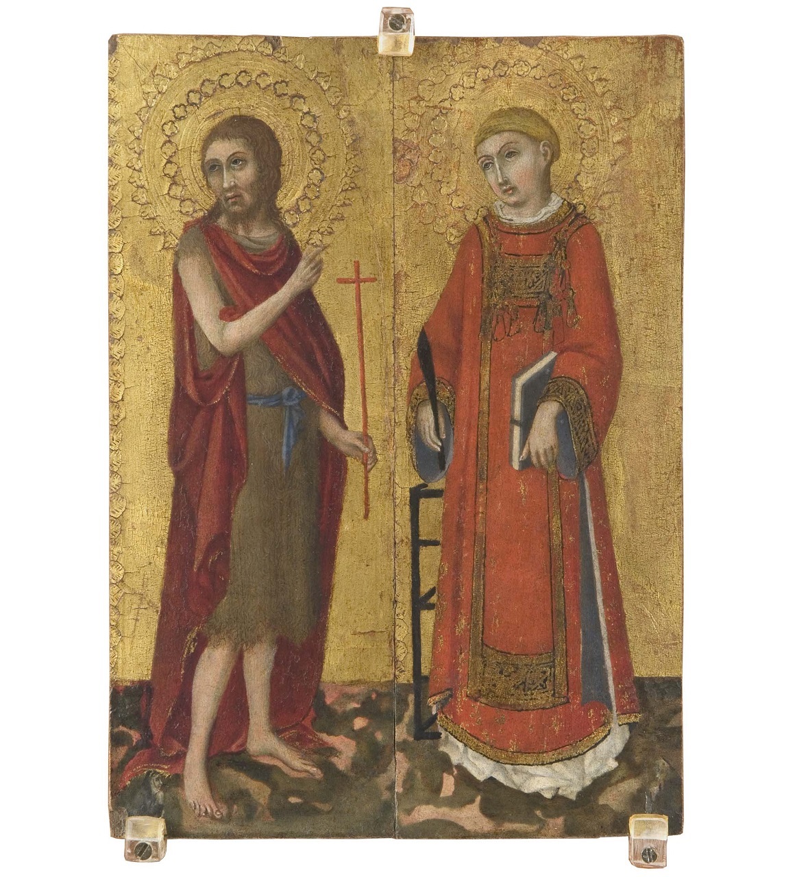 San Giovanni Battista/ San Lorenzo (pilastrino di polittico, frammento) di Sano di Pietro (sec. XV)