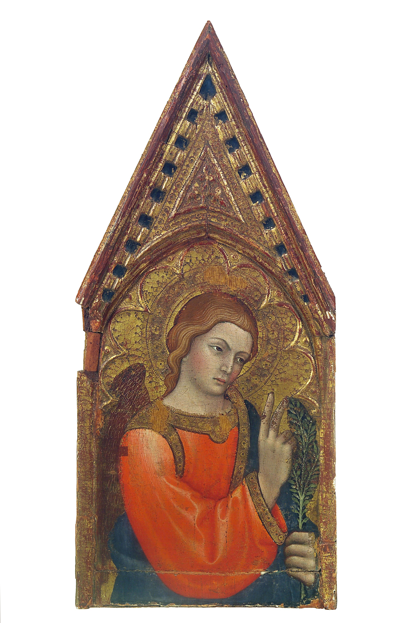 angelo annunciante (cimasa di polittico, frammento) di Taddeo di Bartolo (attribuito) (sec. XV)