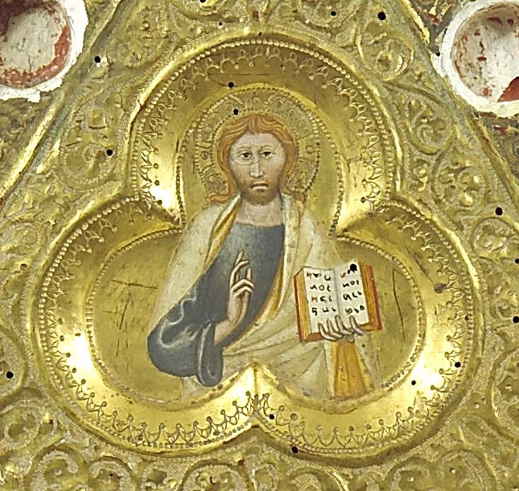 Cristo benedicente (dipinto, elemento d'insieme) di Andrea di Bartolo (cerchia) (prima metà sec. XV)