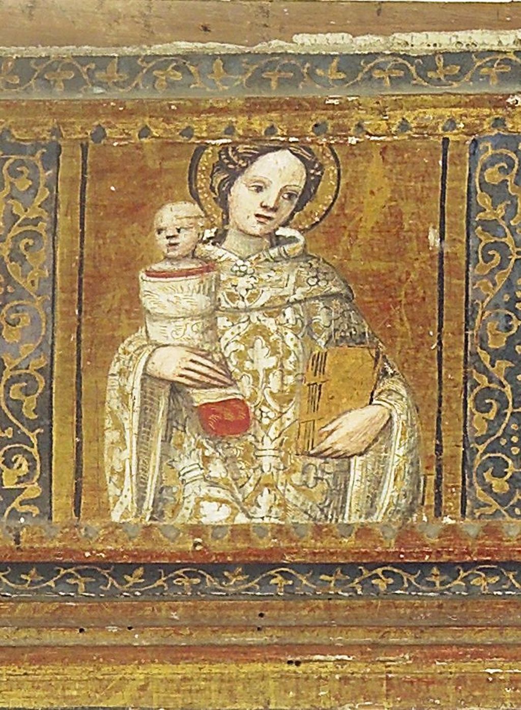 Santa con neonato in fasce (scomparto di predella) di Neroni Bartolomeo detto Riccio (maniera) (sec. XVI)
