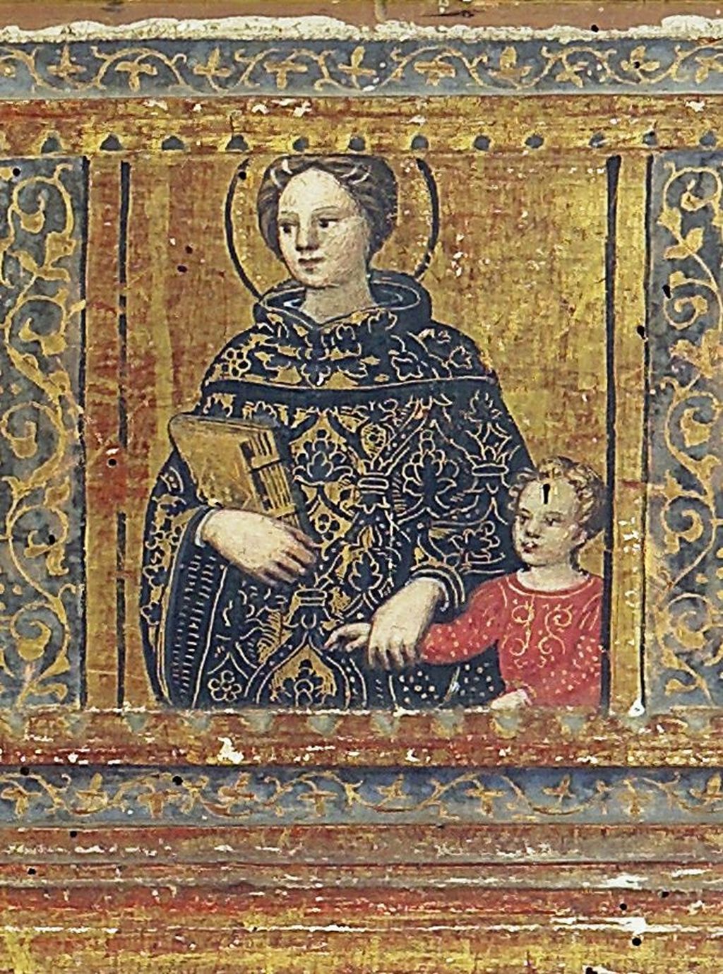 Santa con bambina (scomparto di predella) di Neroni Bartolomeo detto Riccio (maniera) (sec. XVI)
