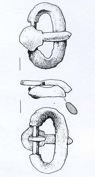 Fibbia da cintura, von Hessen , tipo mediterraneo - ambito longobardo (ultimo quarto, ultimo quarto sec. VI d. C, sec. VI d. C)