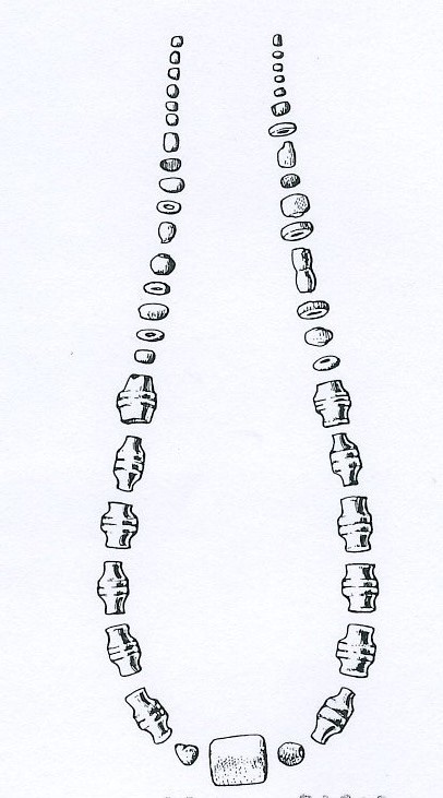 collana con elementi aurei - ambito longobardo (ultimo quarto, ultimo quarto sec. VI d. C, sec. VI d. C)