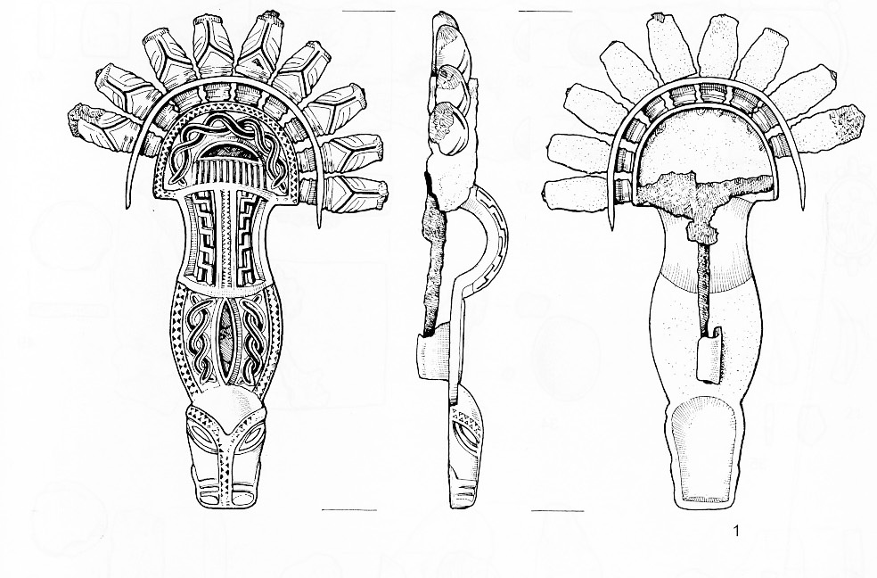 Fibula a staffa - ambito longobardo (ultimo quarto, ultimo quarto sec. VI d. C, sec. VI d. C)