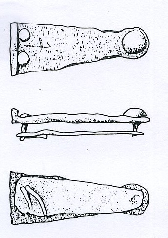 Fibbia da cintura con placca e controplacca, von Hessen, tipo a guarnizione quintupla - ambito longobardo (seconda metà sec. VI d. C)