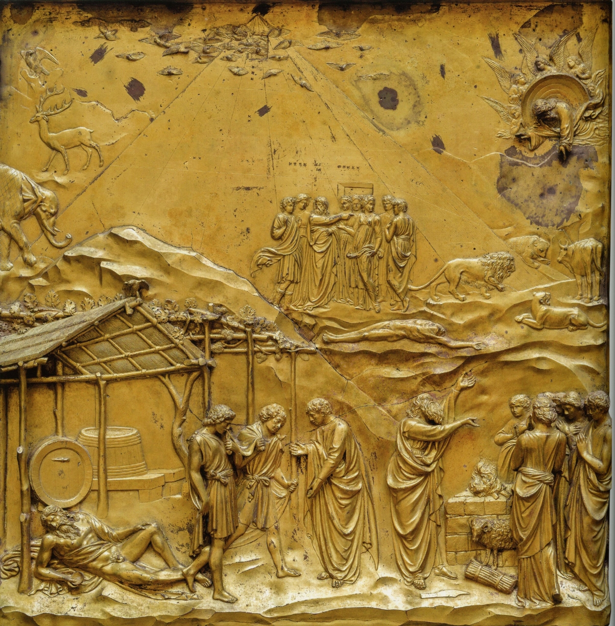 storie di Noè (rilievo, elemento d'insieme) di Ghiberti Lorenzo (e aiuti), Michelozzi Michelozzo, Gozzoli Benozzo (sec. XV)
