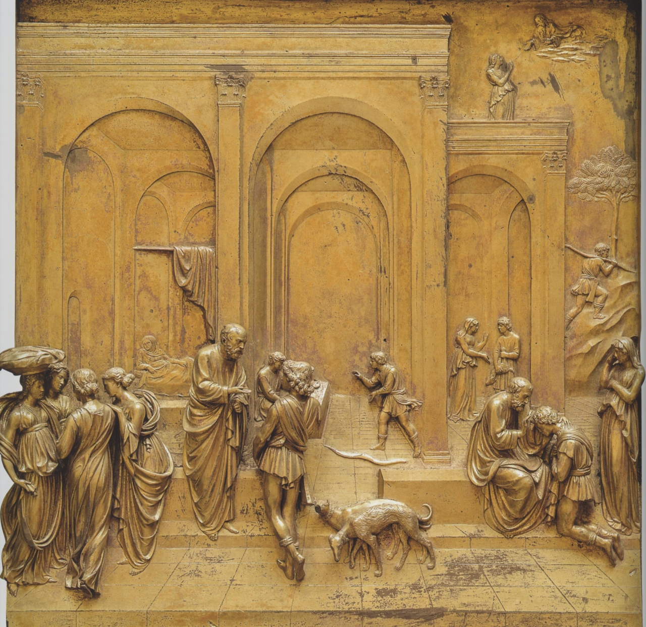 storie di Giacobbe ed Esaù (rilievo, elemento d'insieme) di Ghiberti Lorenzo (e aiuti), Michelozzi Michelozzo, Gozzoli Benozzo (sec. XV)