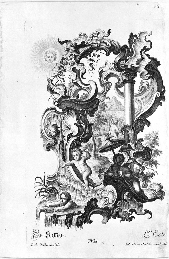 L'Estate, allegoria dell'estate (stampa) di Stockmann Johann Adam (prima metà XVIII)