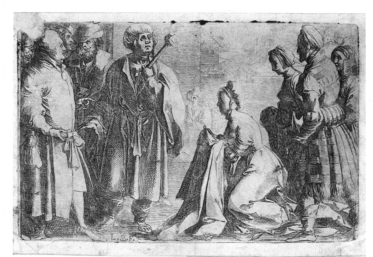 Giuseppe accusato dalla moglie di Putifarre (stampa) di Schiaminossi Raffaello (XVII)