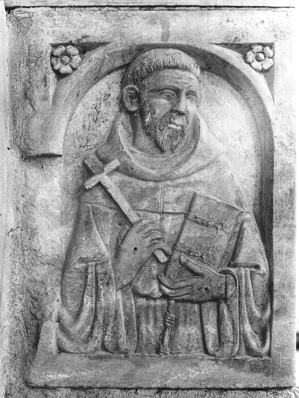 San Francesco d'Assisi (decorazione plastica, elemento d'insieme) - ambito napoletano (sec. XIV)