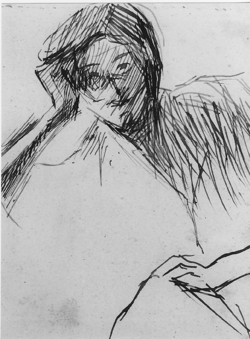 Ritratto di giovane donna, Figura di donna (disegno, opera isolata) di Boccioni Umberto - ambito italiano (primo quarto sec. XX)