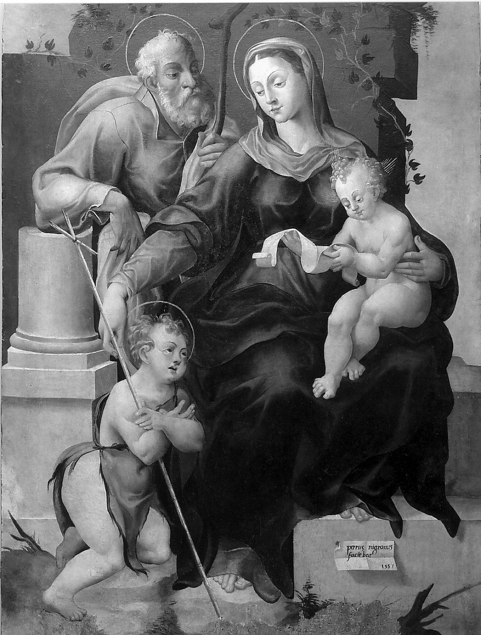 Sacra Famiglia con San Giovannino (dipinto, opera isolata) di Negroni Pietro (metà sec. XVI)