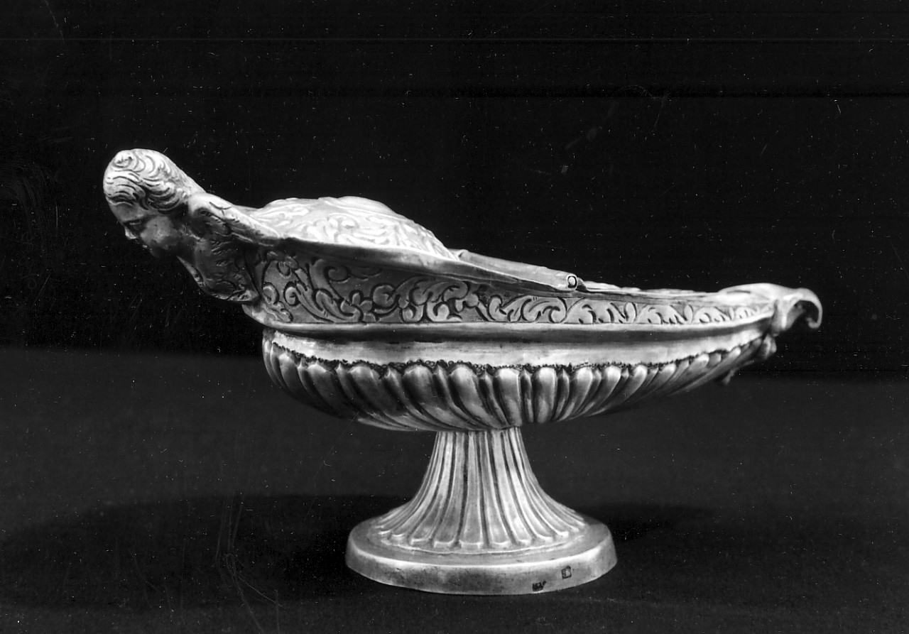 navicella portaincenso, opera isolata - bottega napoletana (sec. XIX)