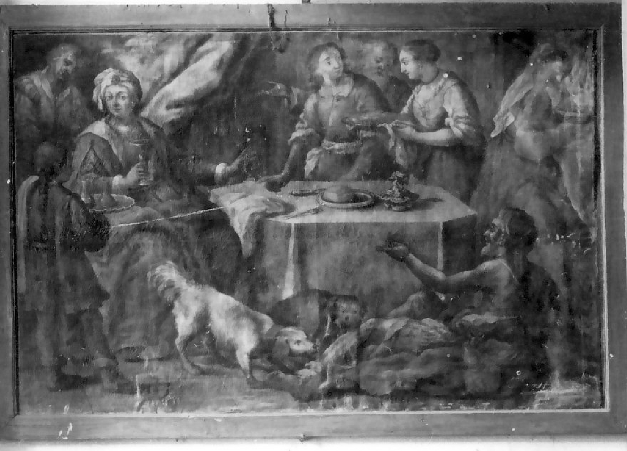 banchetto del ricco Epulone (dipinto, opera isolata) di Grimaldi Giuseppe (attribuito) - ambito Italia meridionale (sec. XVIII)