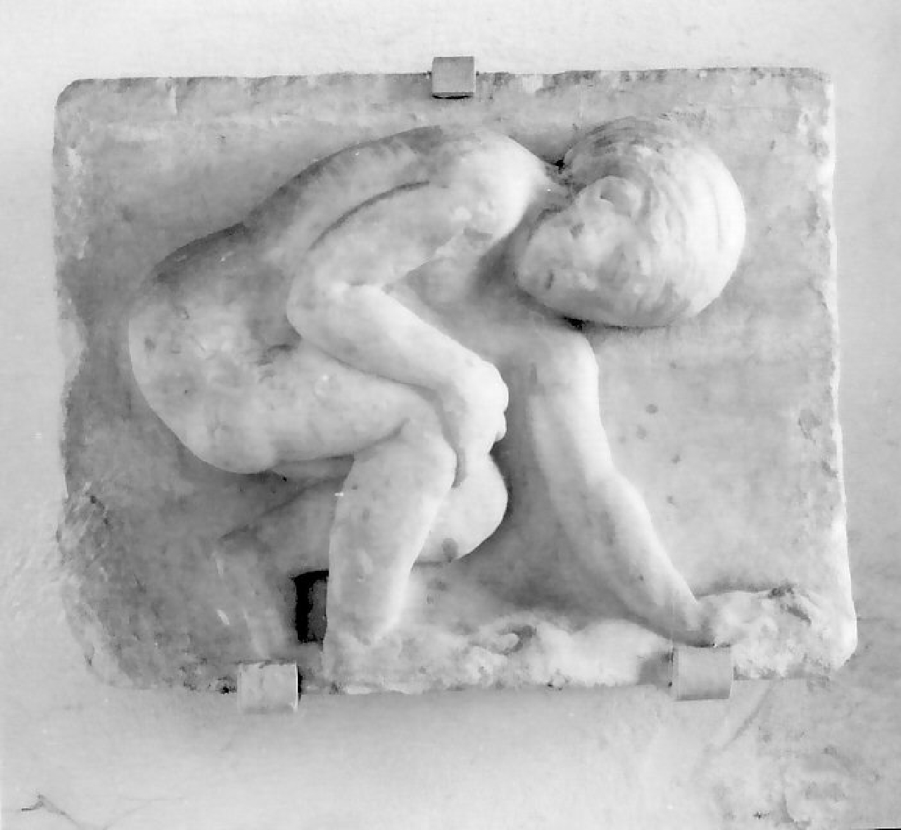 Figura umana reclinata (rilievo, pendant) - bottega siciliana (sec. XVI)