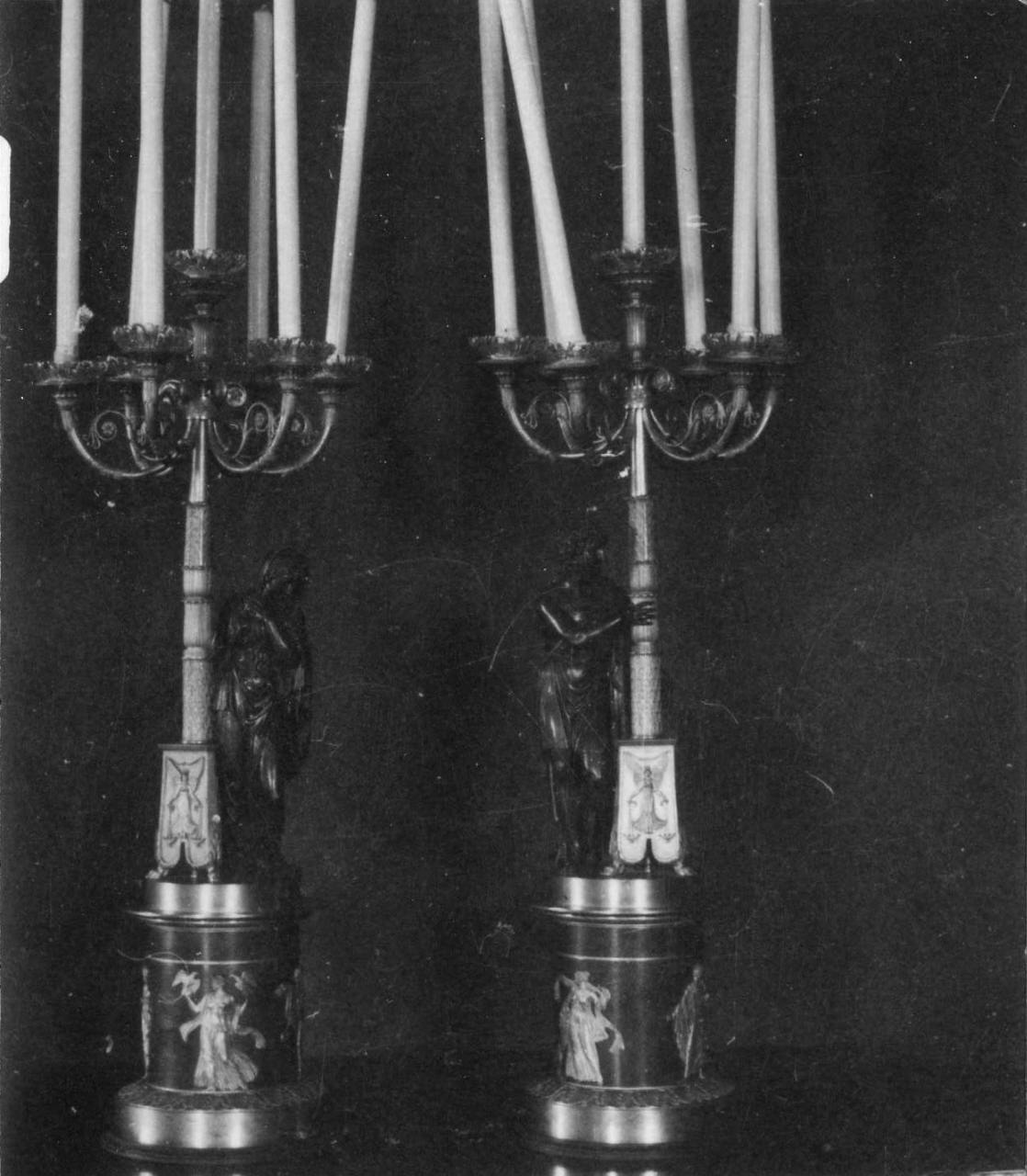 candeliere, serie - manifattura francese (inizio sec. XIX)