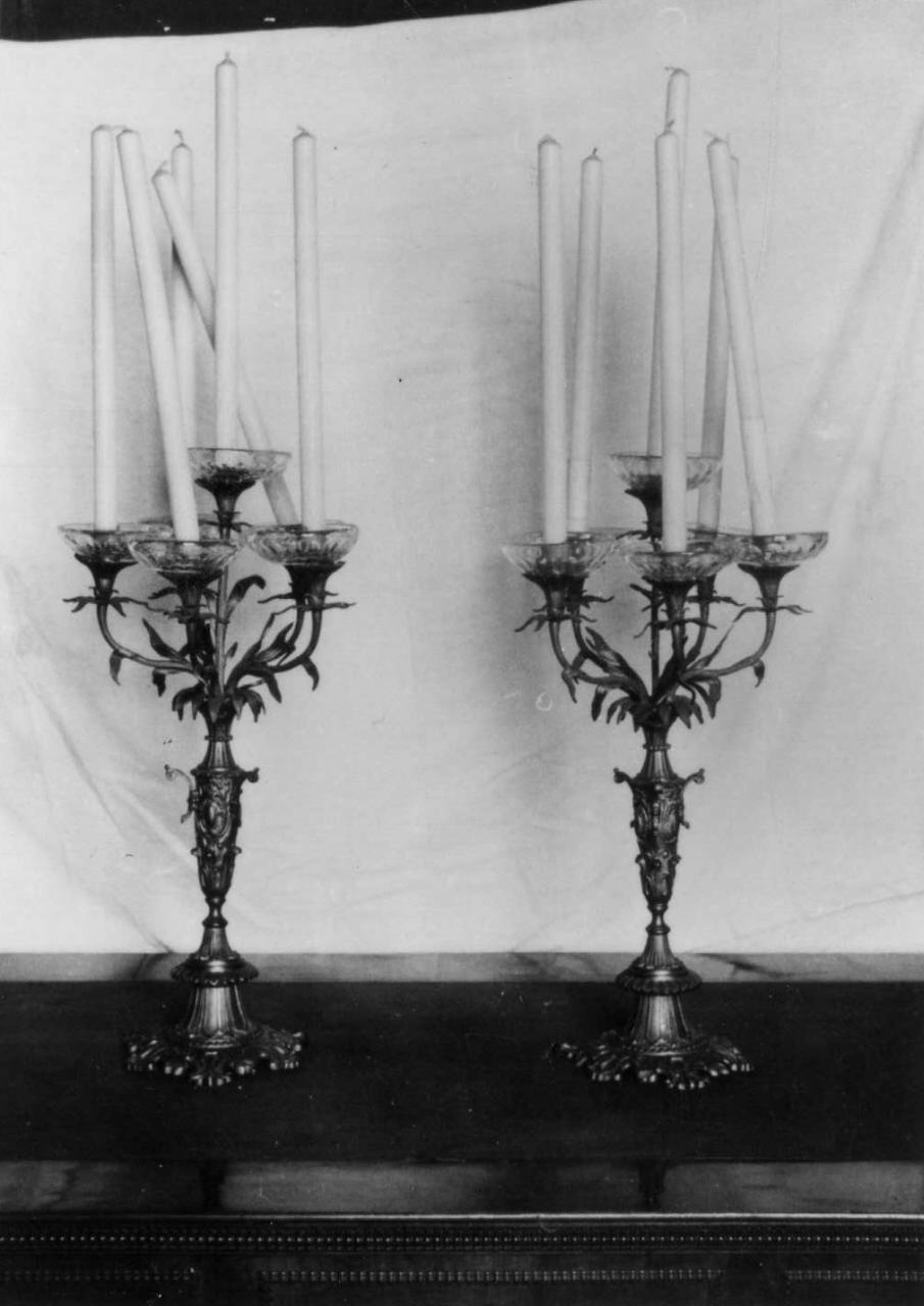 candeliere, serie - manifattura italiana (metà sec. XIX)