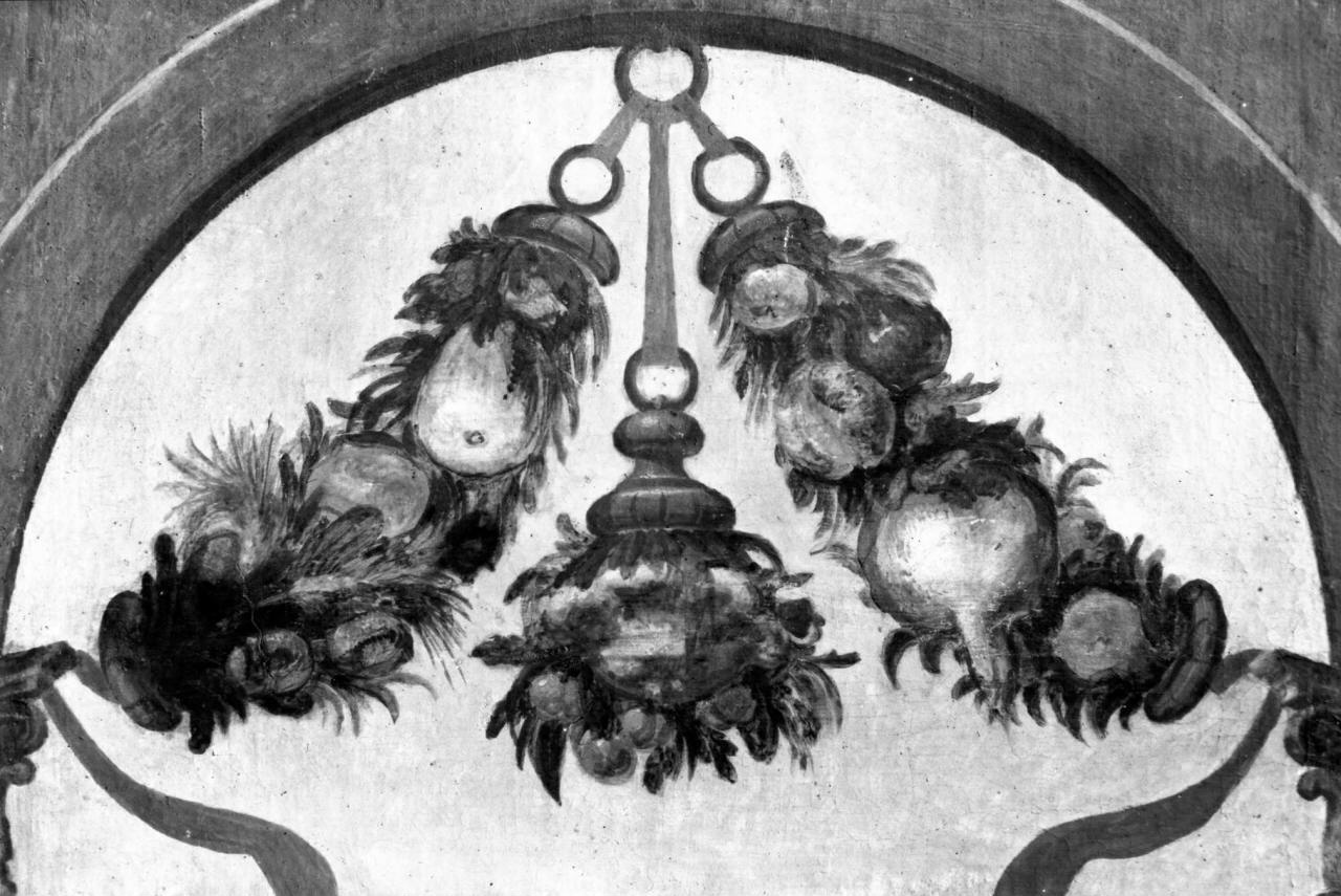 festone con frutti e nastri (dipinto) - ambito italiano (sec. XVII)