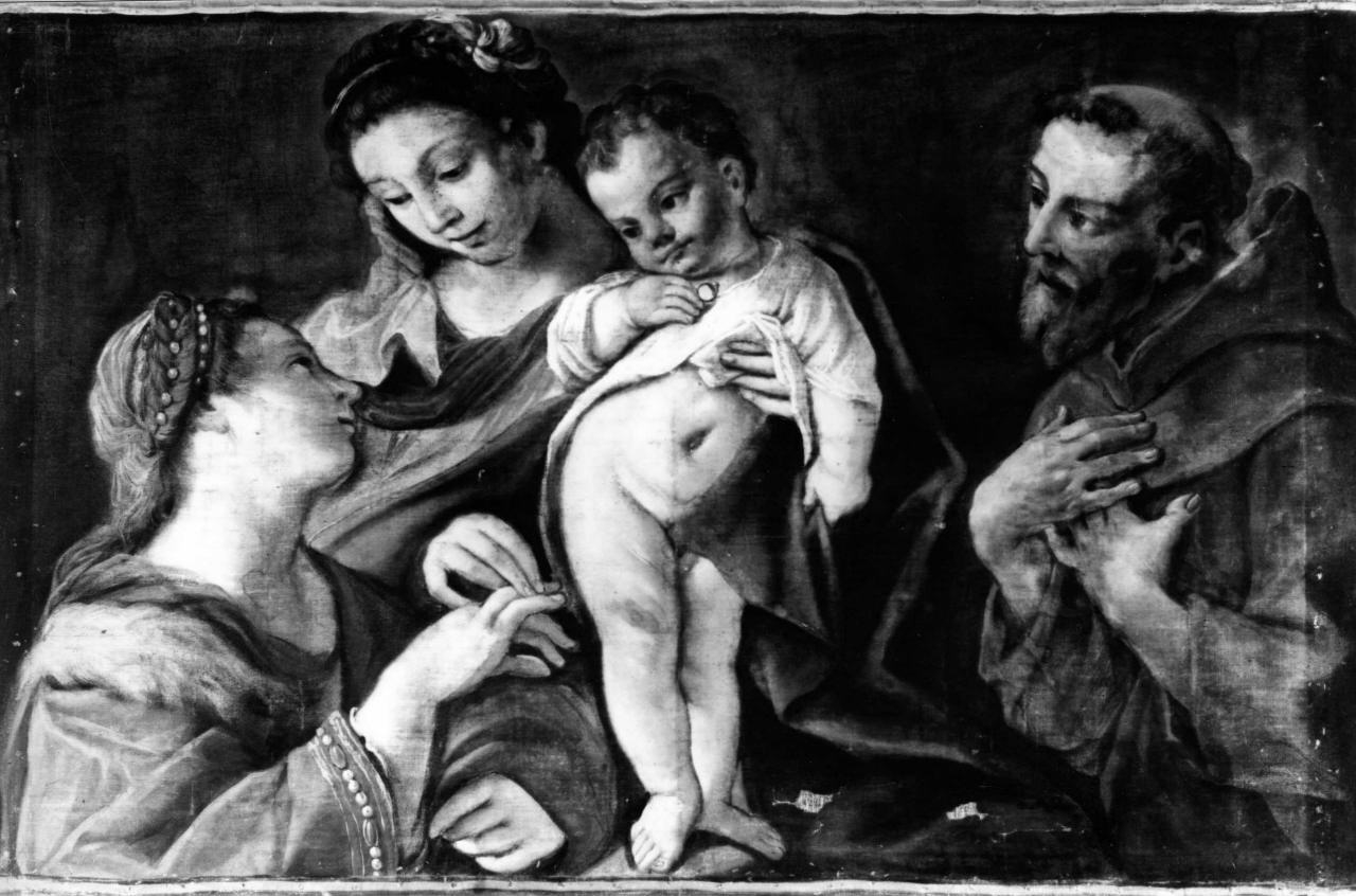 Madonna con il Bambino, Santa Caterina e San Francesco (dipinto) - ambito toscano (ultimo quarto sec. XVII)