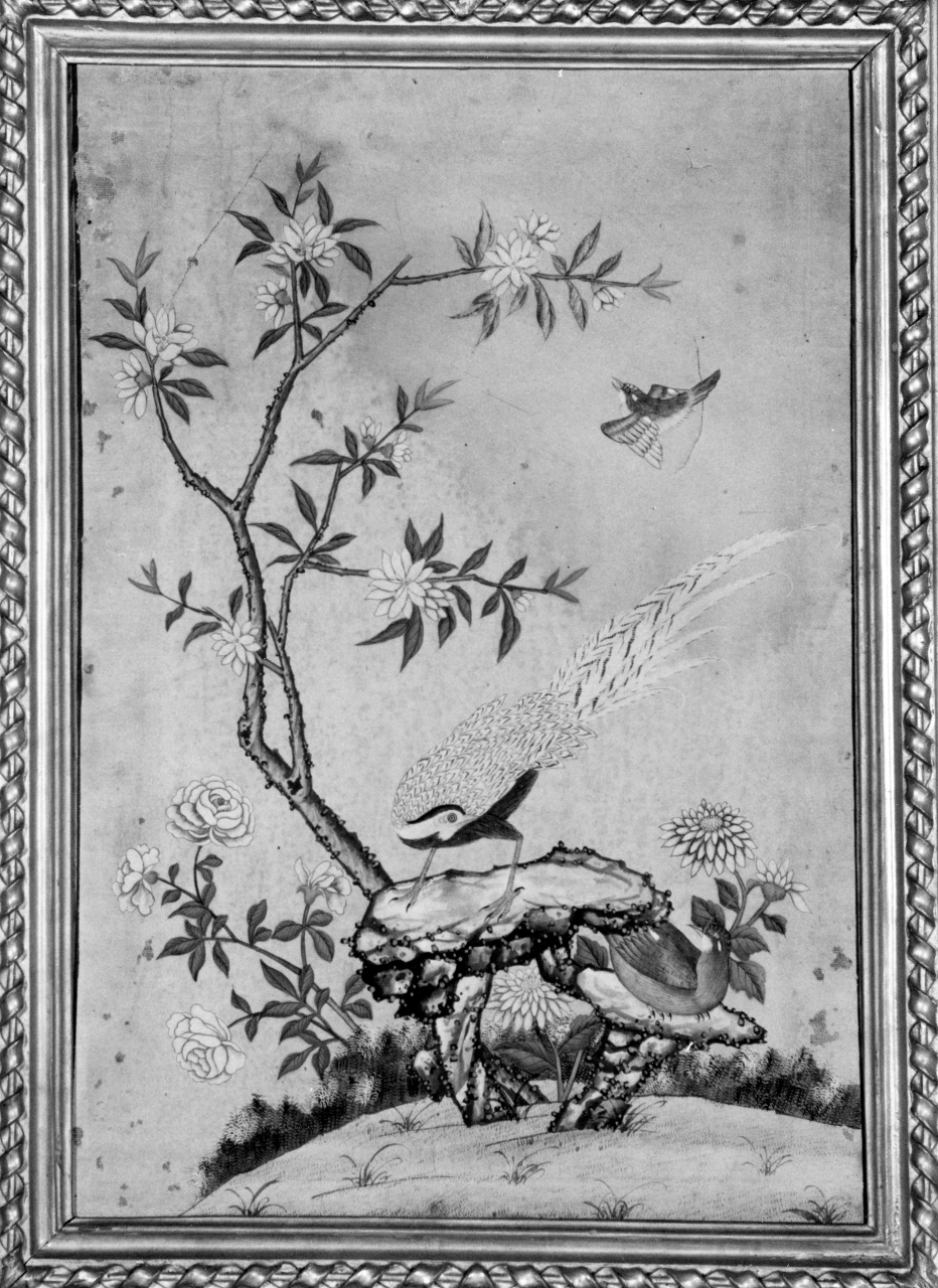 fiori e uccelli (dipinto) - ambito cinese (seconda metà sec. XVIII)
