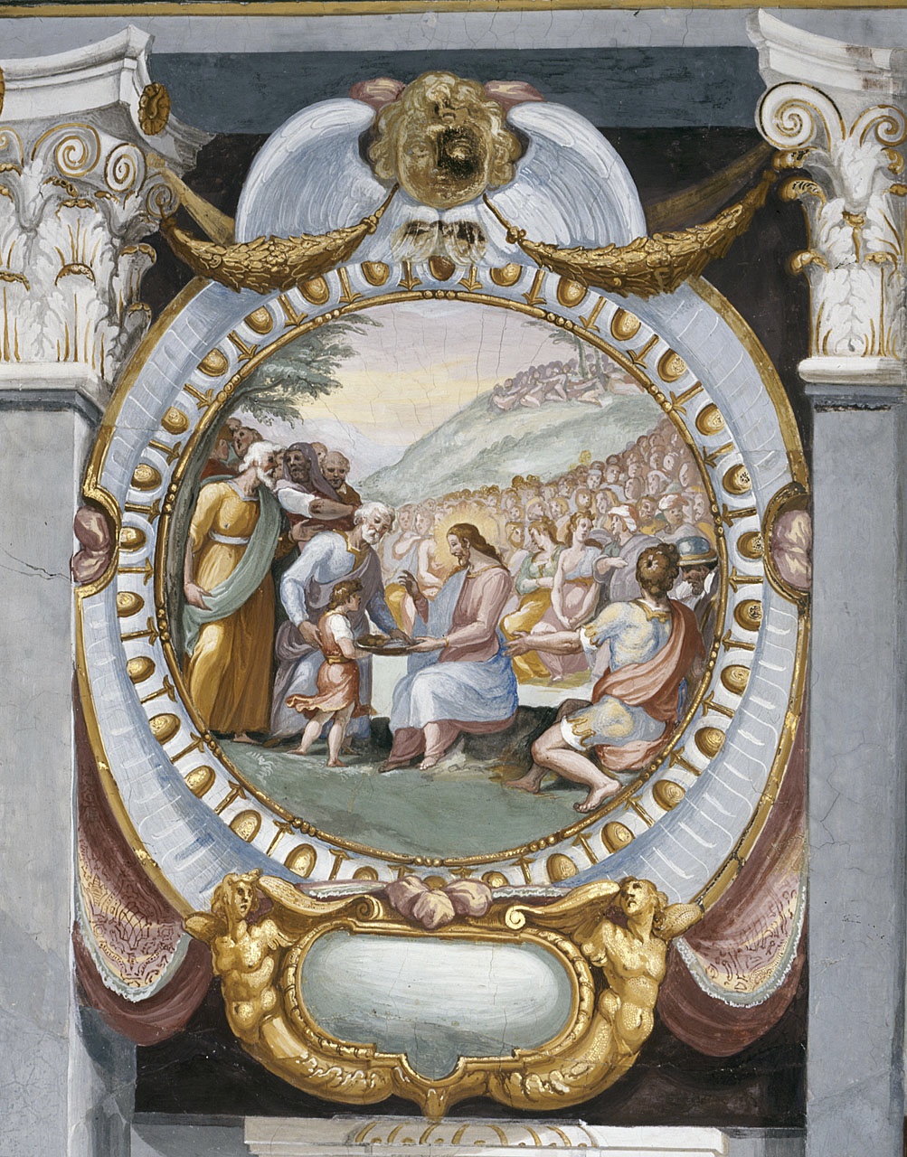 moltiplicazione dei pani e dei pesci (dipinto) di Sacchi Pandolfo (sec. XVII)