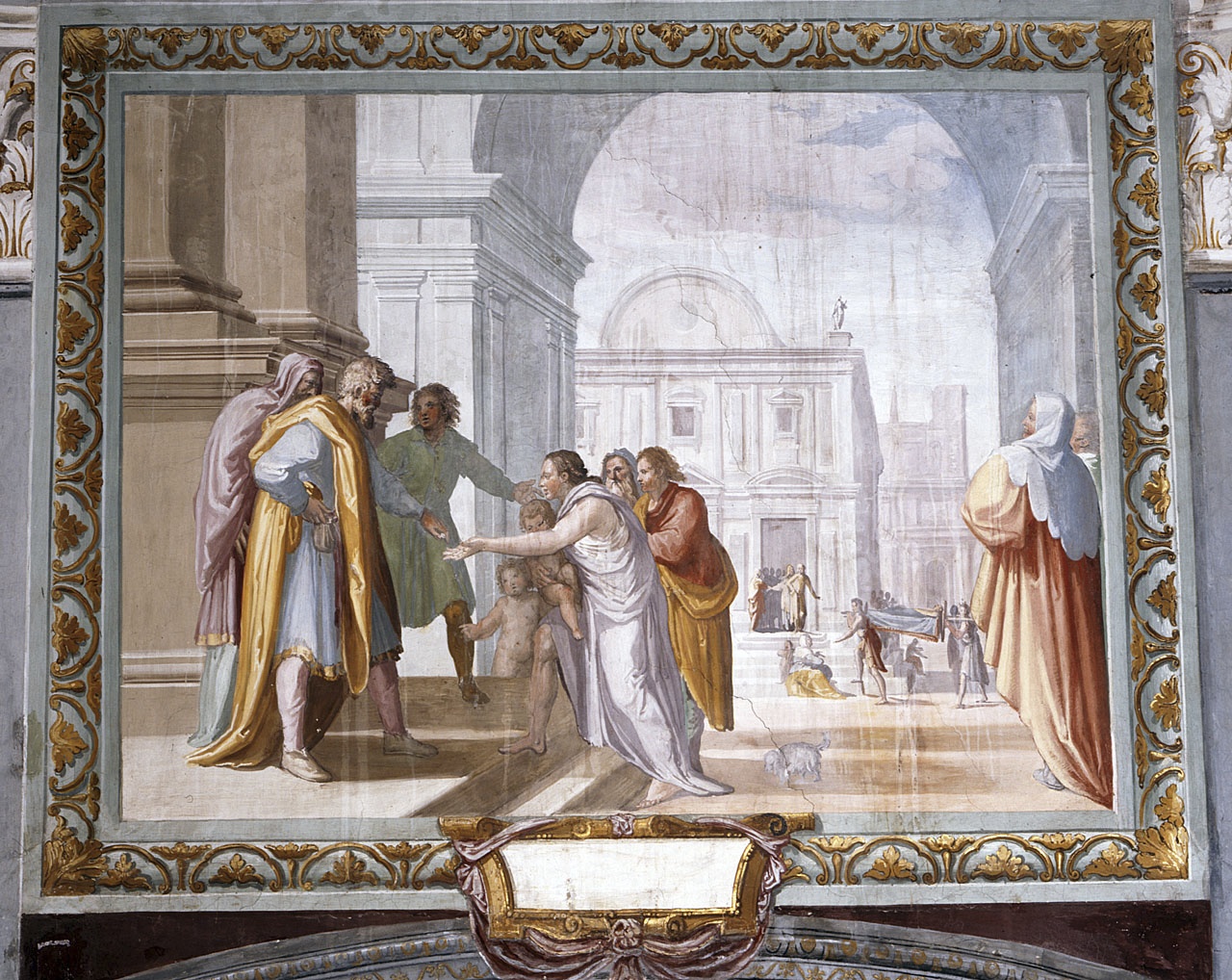 scena di elemosina (dipinto) di Sacchi Pandolfo (sec. XVII)