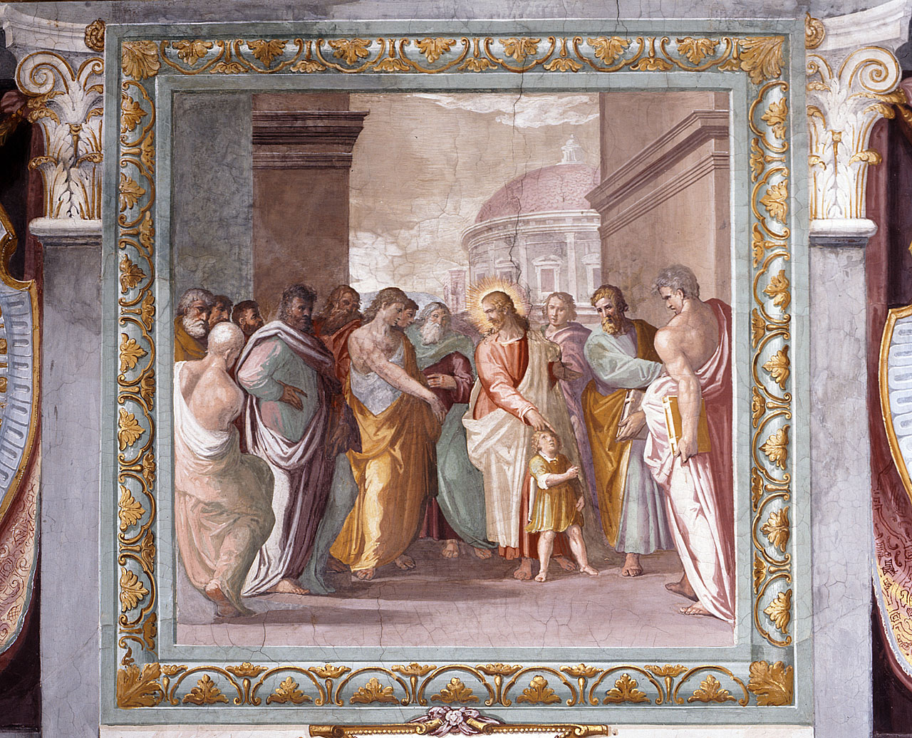 Cristo benedice i fanciulli (dipinto) di Sacchi Pandolfo (sec. XVII)