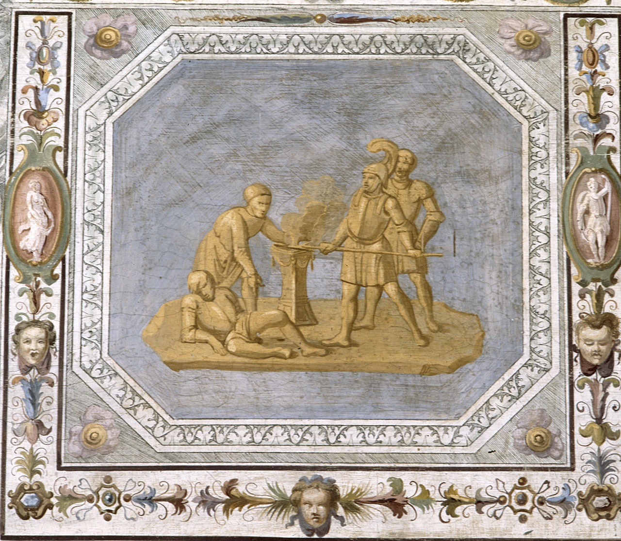 soldati attorno ad un braciere (dipinto) di Daddi Cosimo (attribuito), Cardi Ludovico detto Cigoli (ultimo quarto sec. XVI)