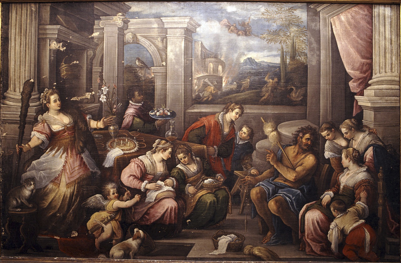 Ercole e Onfale (dipinto) di Da Ponte Francesco detto Francesco Bassano il Giovane (ultimo quarto sec. XVI)